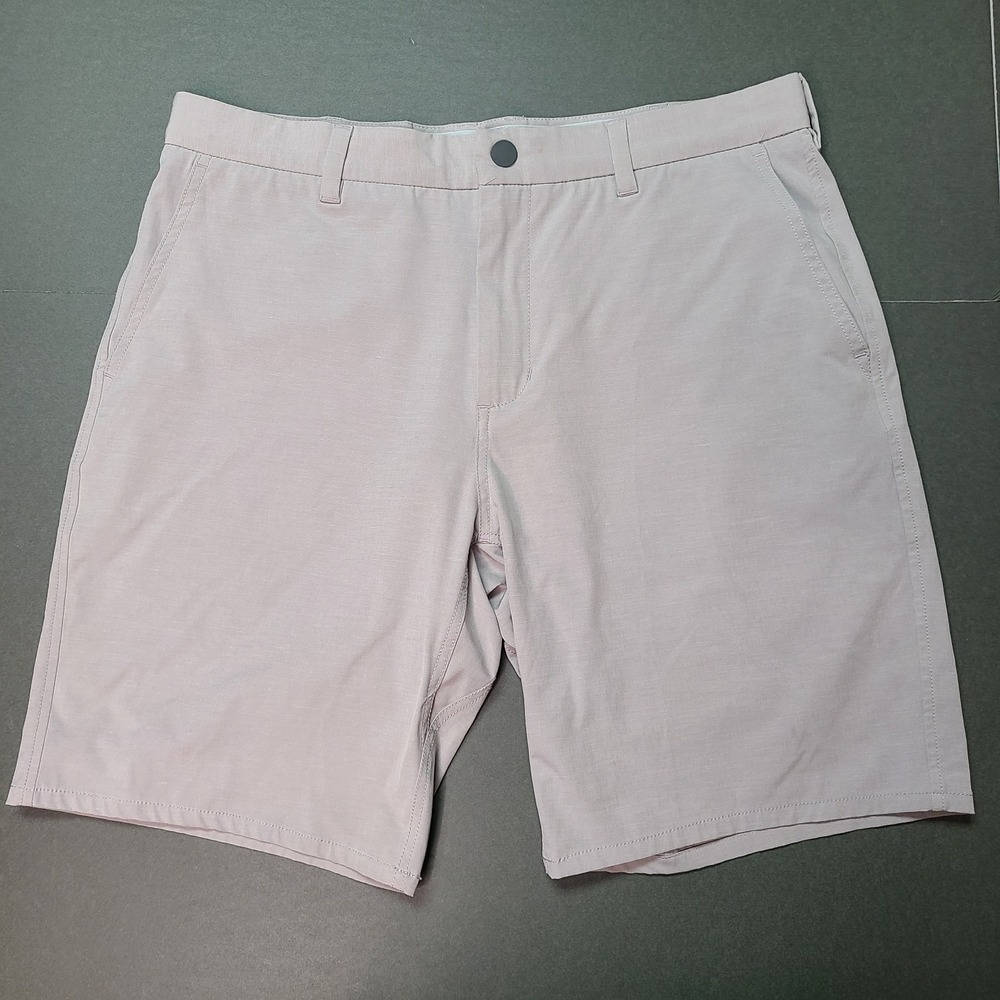 Johnnie O Shorts Mens 35 Light Khaki Calcutta Golf 9" Inseam Magnetic Pockets